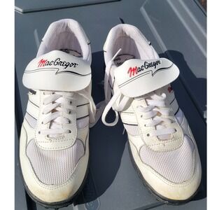 MacGregor Vintage White Turf Shoes Mens 8.5 Low Top Cleated Sneakers Sporty